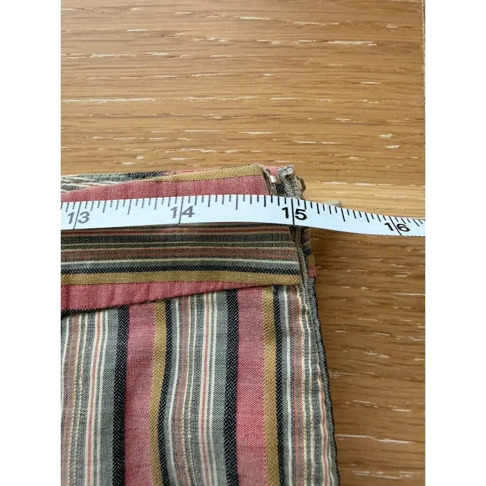 KORS Michael Kors Vintage Women’s Striped Ankle Pants Size 8 Pink Cotton Linen